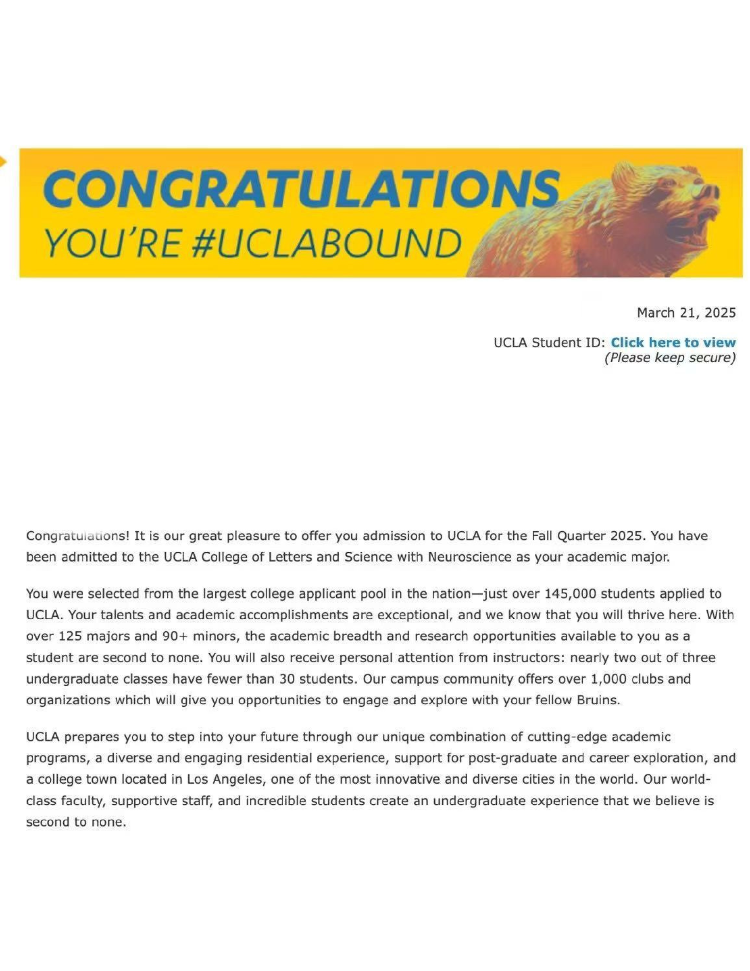 UCLA offer letter