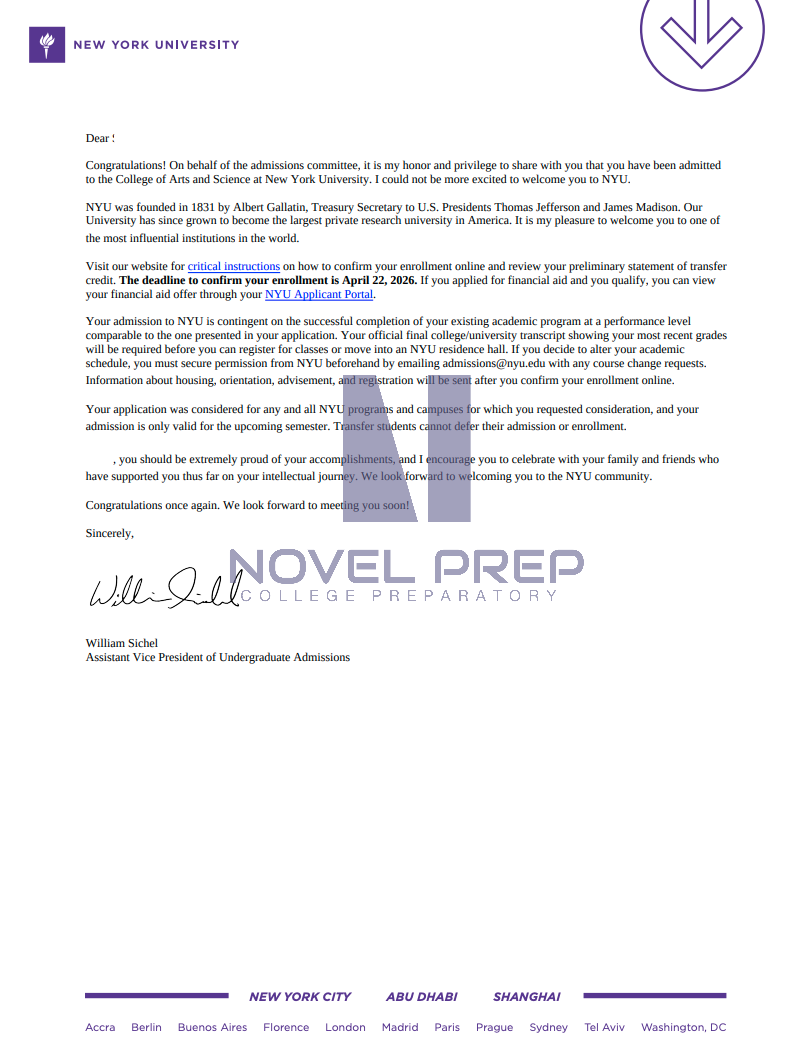 Novel Prep student college offer 07