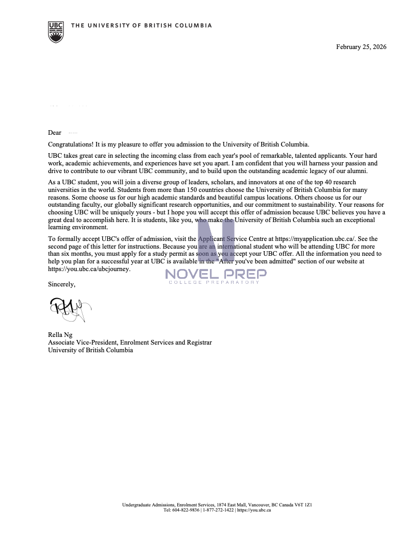 Novel Prep student college offer 10